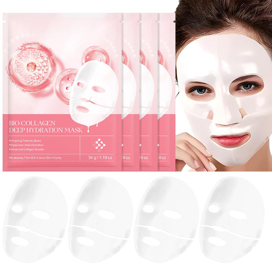 Bio-Collagen Moisturising Mask, Boosts Elasticity & Hydrates (4PCS)